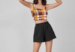 Plaid Cropped Tank Top