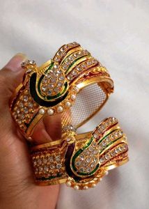 Peacock Golden Bangles