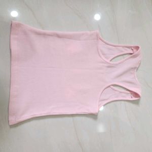 Light Pink Ribbed Racerback Tank Top
