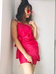 Pink Wrap Mini Dress