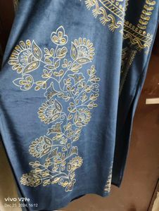Velvet DigitalPrint Stone Work Suit