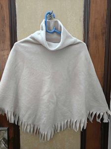 Beige Fringed Poncho