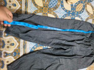 Grey Linen Capri In 34 Waist For Women