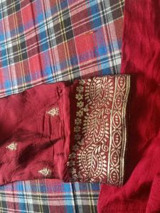 Maroon Kurta  Banarasi Suit