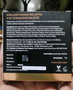 Manish Malhotra 9 In 1 Eyeshadow Palette