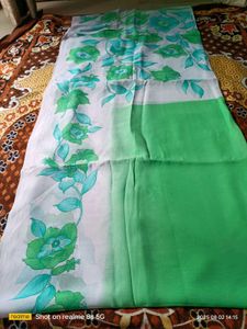 Floral Green Saree