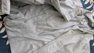 Gray Zip-Up Short Sleeve Top