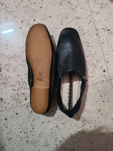 Leather Black Slippers