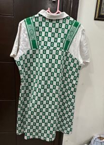 Green Checkerboard Mini Dress