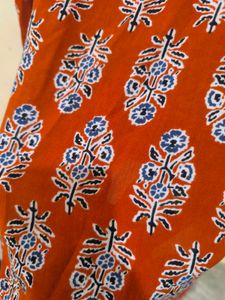 Printed Orange short kurti