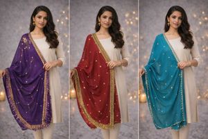 Elegant Ethnic Dupatta - Set of Three