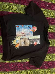 Oversized Black Crop Top For Girls And Women