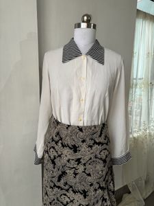 Vintage Striped Collar Blouse