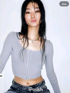 New With Tag H&M Korean Ribbed Bodyfit Top
