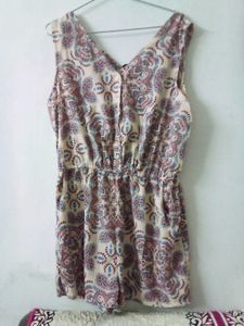 Paisley Sleeveless Short Jump Suit