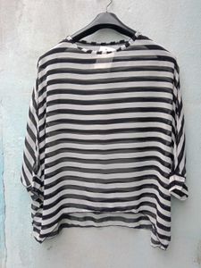 New With Tag Baggy Korean Stripped Pullover