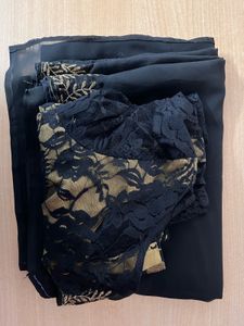 Elegant Black & Gold Embroidered Saree