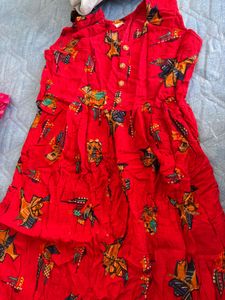 Red Abstract Print Dress