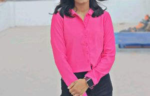 Tokyo Talkies Shirt Style Crop Top