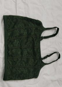 Lace Detail Olive Green Bralette
