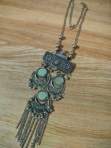 Oxidised Necklace With Bangles