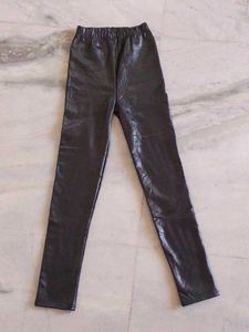 Stylish Black Faux Leather Leggings