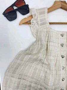 Sheer Buttoned White Dress