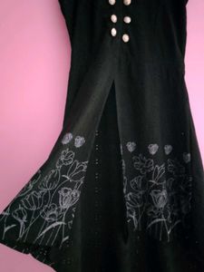 Black Mid Slit Dress