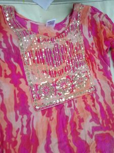 Pink &amp; Orange Embellished Tunic
