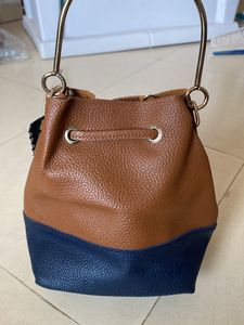 Stylish Color Block Bucket Bag