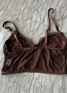 Brown Lace Corset Top