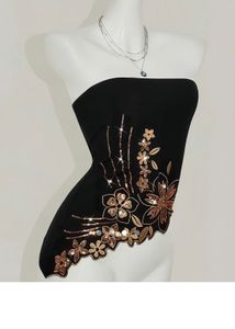 Black Floral Tube Top
