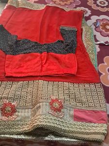 Pore Chiffon  Saree With  Blouse