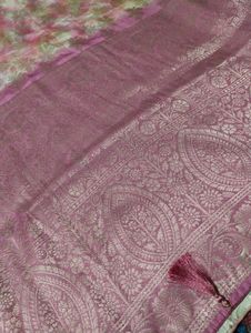 Pink Floral Silk Soft saree