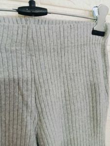 Gray Knit Flare Pants