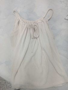 Ivory Gauze Tie-Front Tank