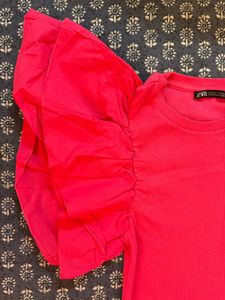 Zara Pink Bodysuit - Statement Sleeves