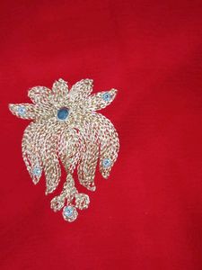 Beatiful Red Sare With Design