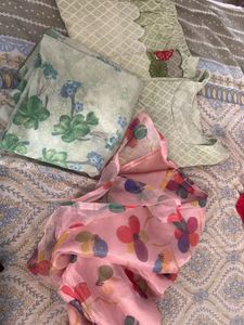 Floral Print Unstitched Suit