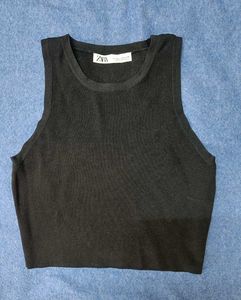 Zara Basic Ribbed Crop Top