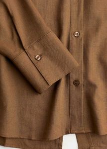 H&amp;M Oversized Linen Blend Brown Shirt /XS