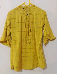 Yellow Plaid Tunic Top