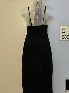Sleek Black Corset One Piece Dress