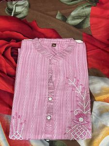 XXL Pink Embroidered Kurti