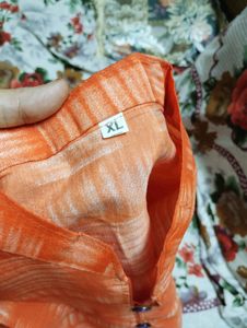 New Cotton Orange Kurta Xl