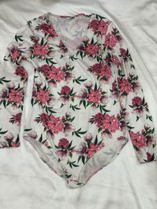 White Floral Bodysuit