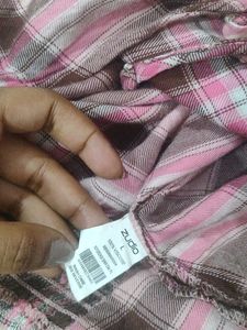 Pink Checked Crop Top