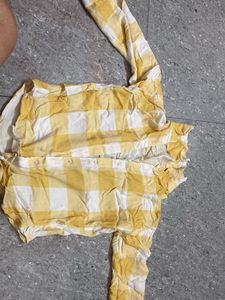 Yellow Checkered Top Set