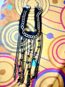 Black Multi-Chain Necklace &amp; Choker Set