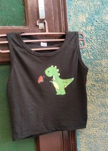 Dino Graphic Ribbed Tank Top